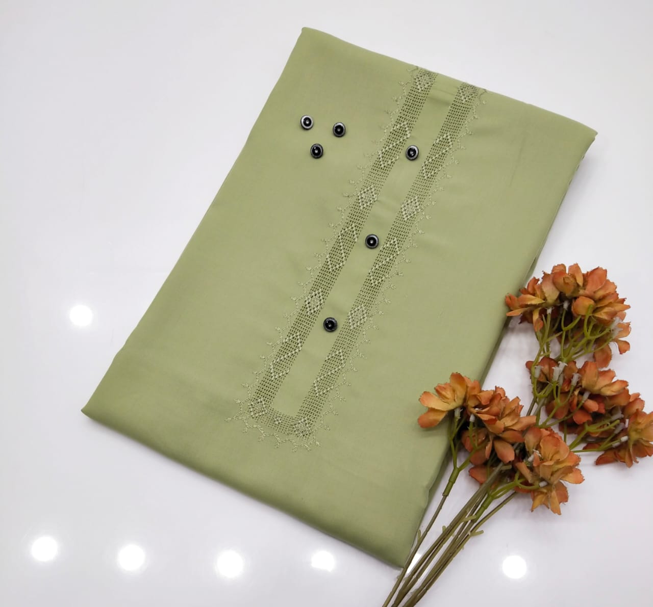 Gents Summer Suit – Hand Embroidered Takashi Gala (7 Meter, 8 Buttons)